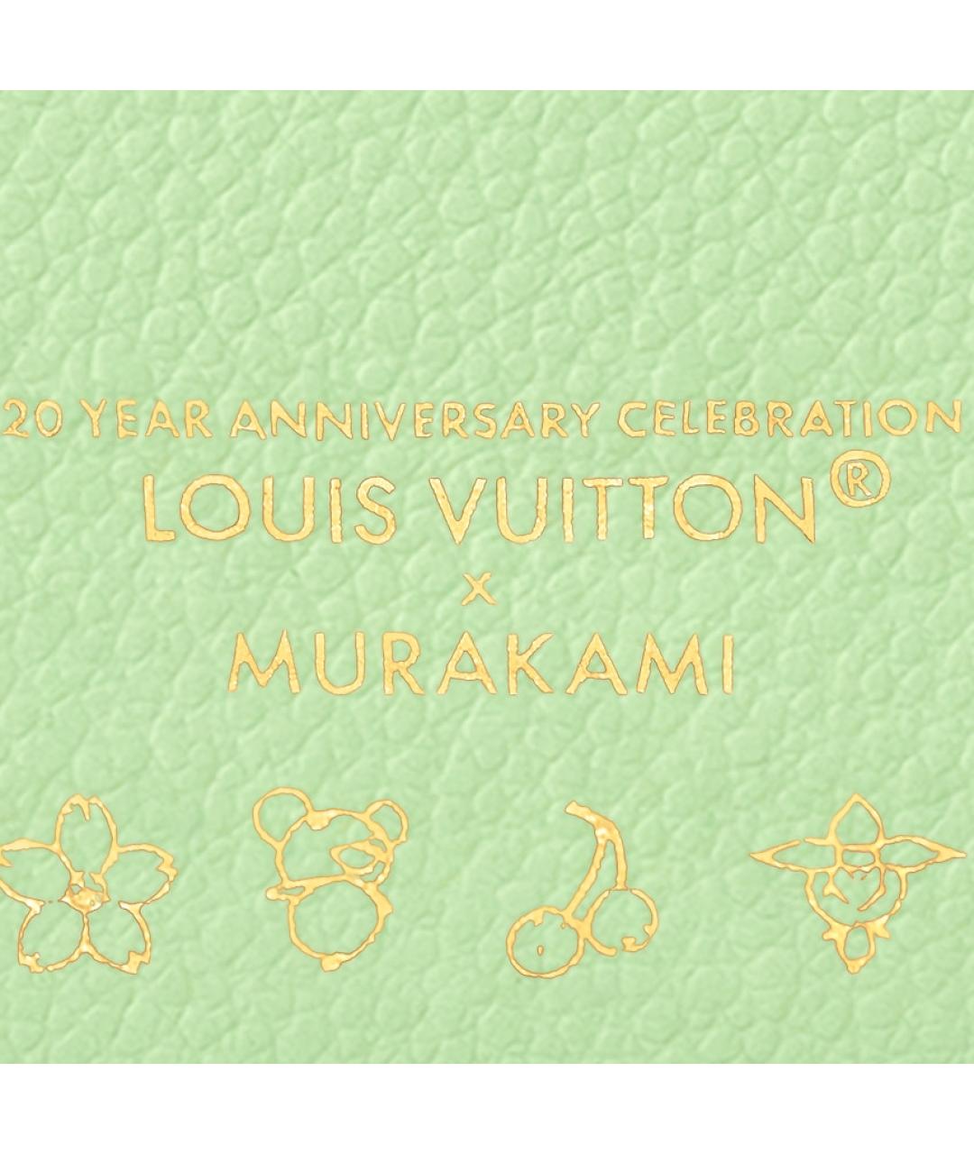 LOUIS VUITTON Салатовый кожаный кошелек, фото 6