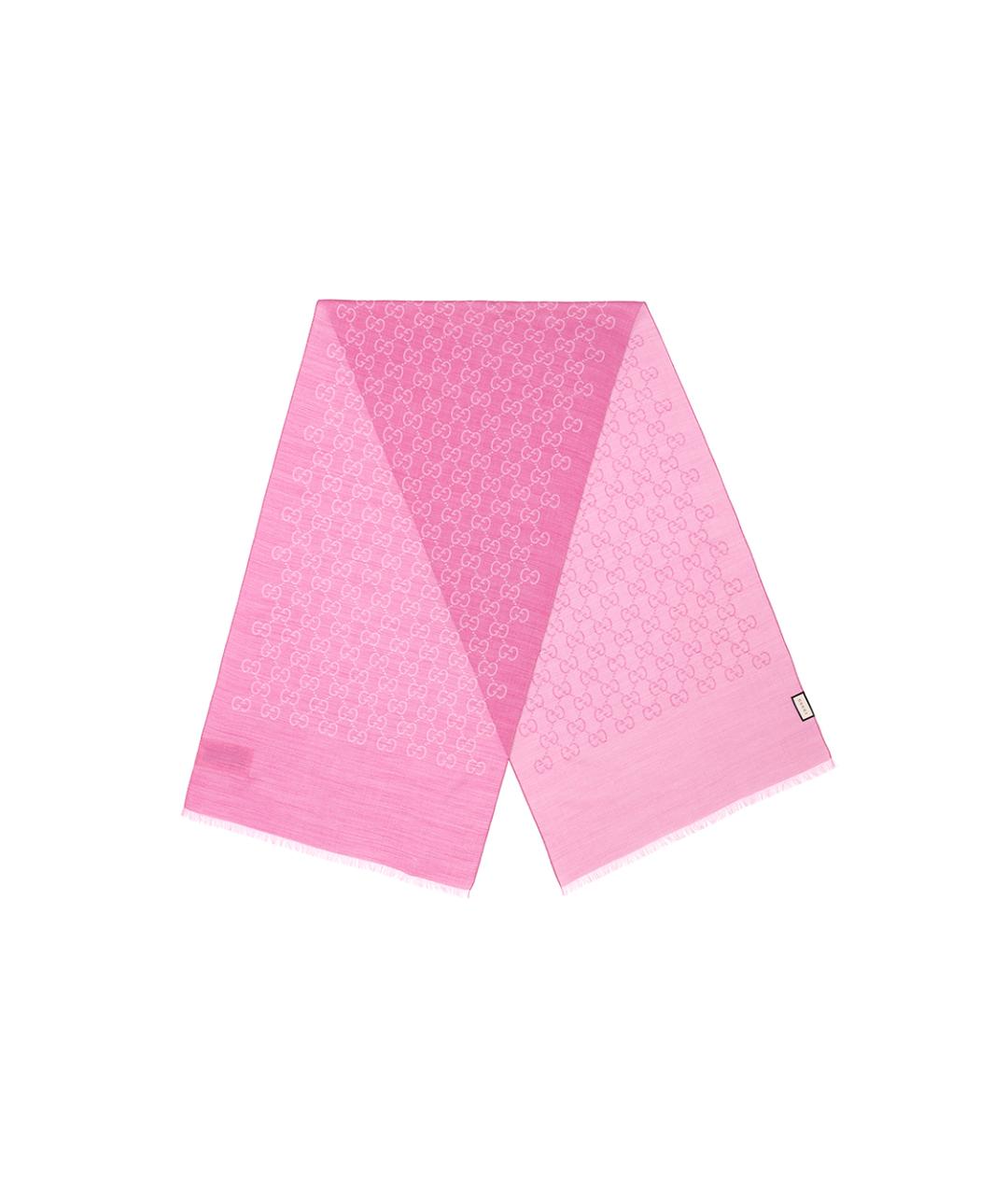 GUCCI Розовый шерстяной шарф, фото 2