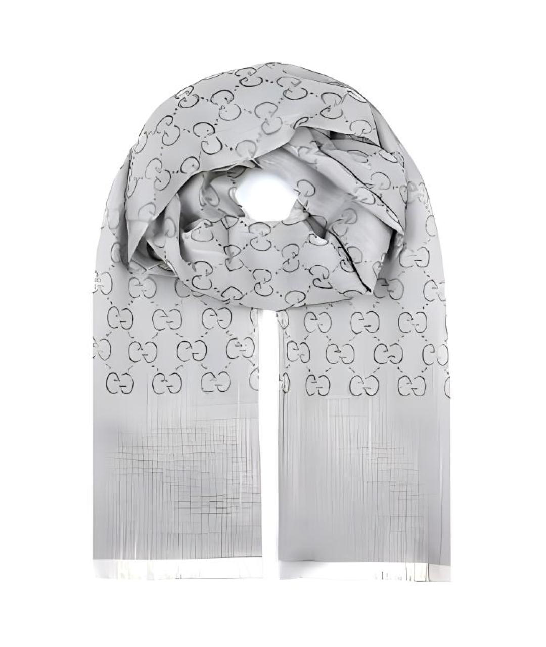 GUCCI Серый шарф, фото 2