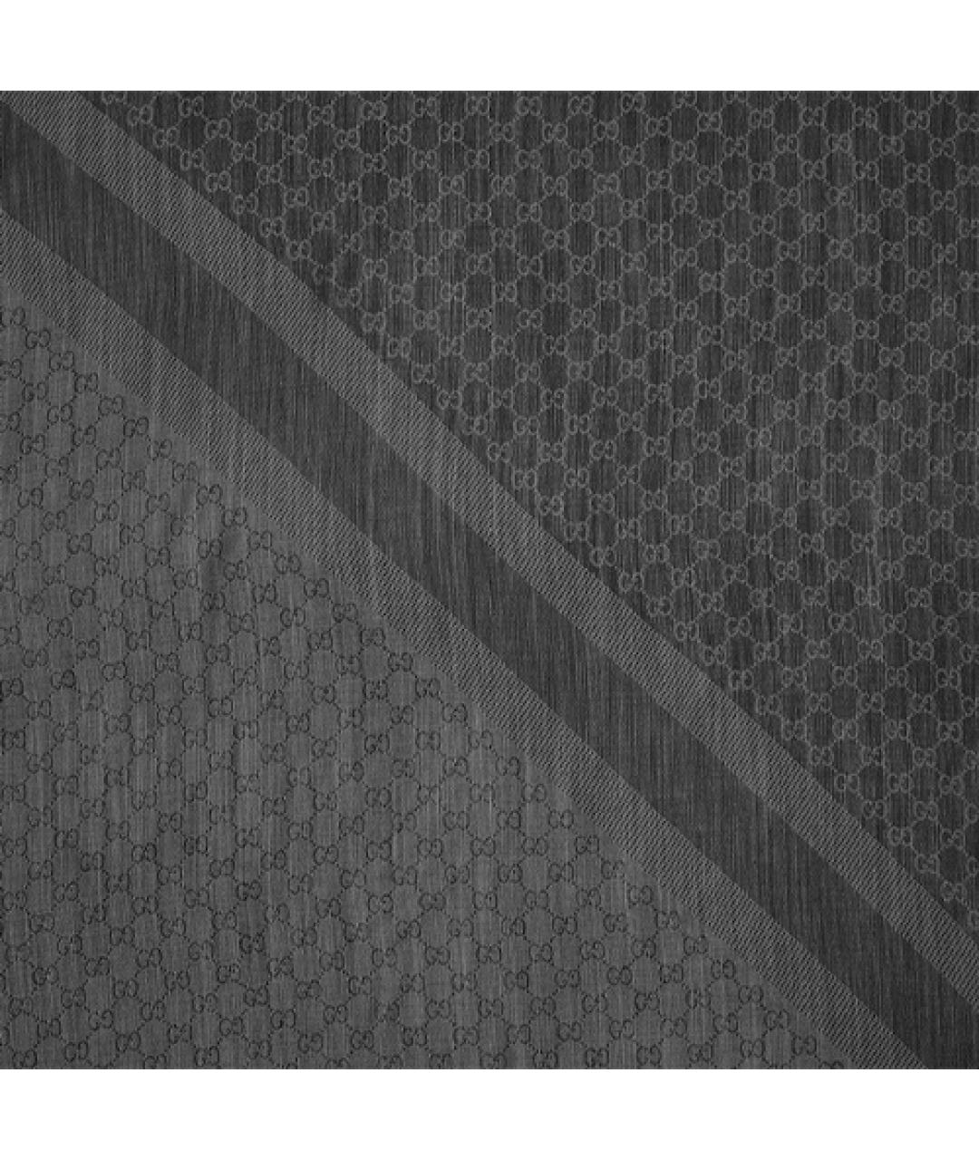 GUCCI Серый шерстяной шарф, фото 3