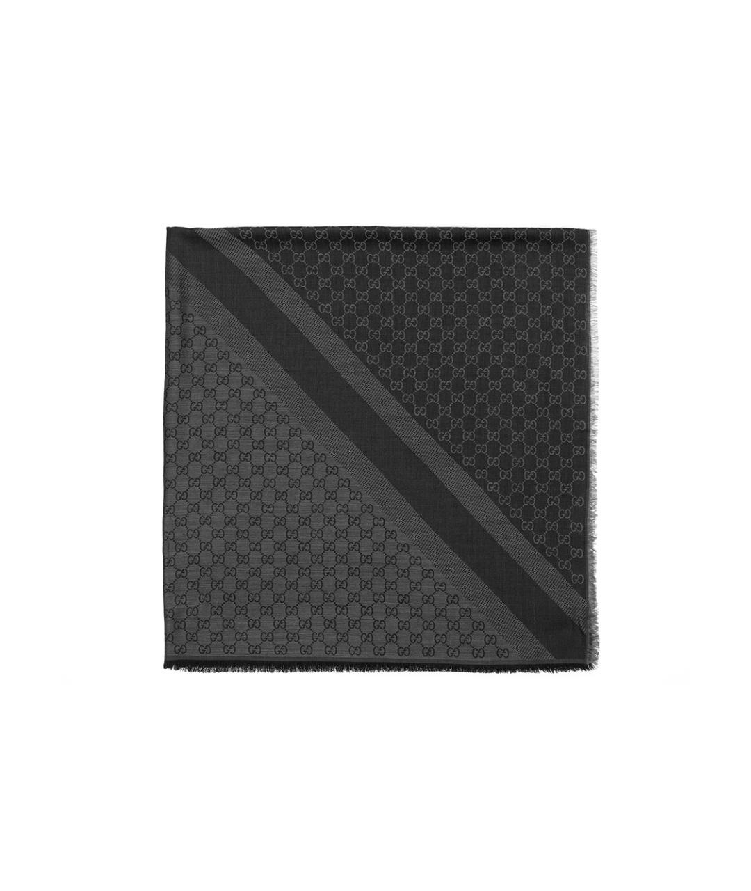 GUCCI Серый шерстяной шарф, фото 1