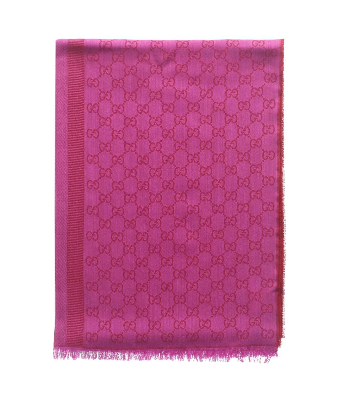 GUCCI Розовый шерстяной шарф, фото 1