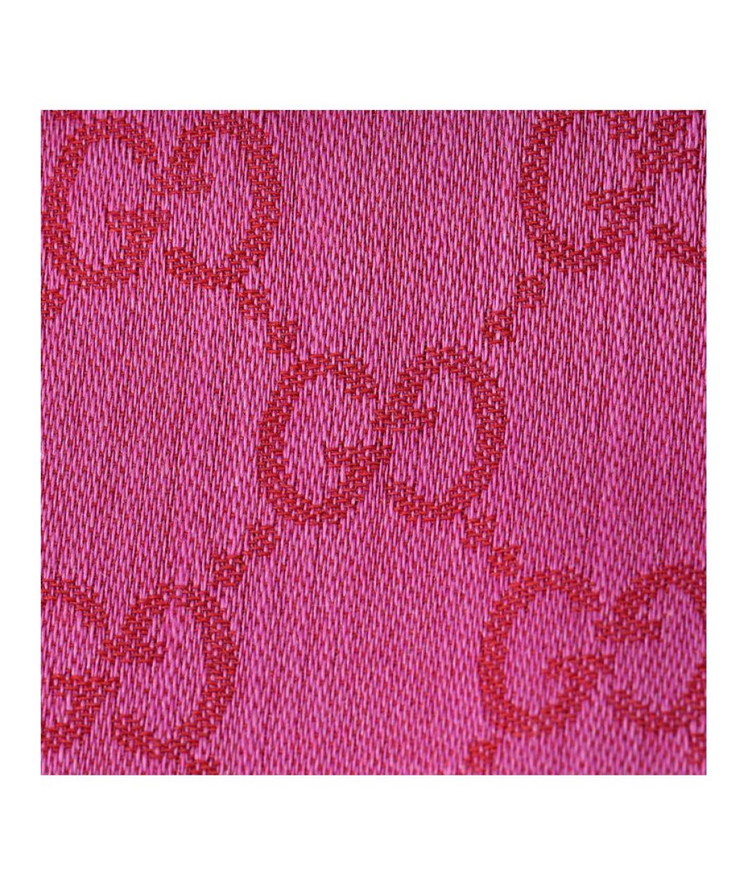 GUCCI Розовый шерстяной шарф, фото 2