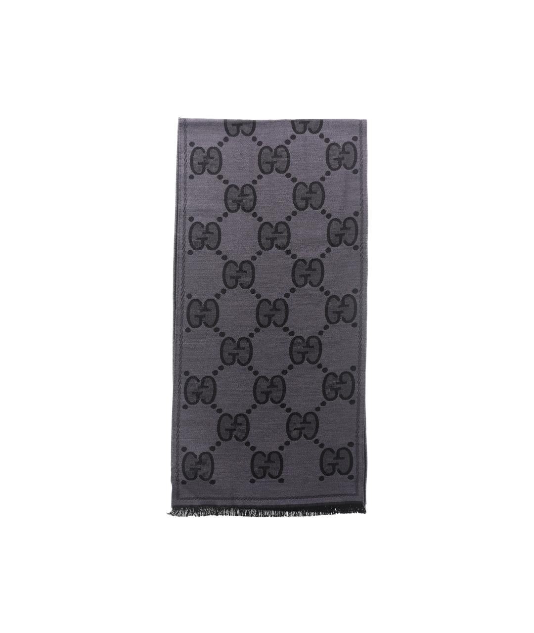 GUCCI Серый кашемировый шарф, фото 3