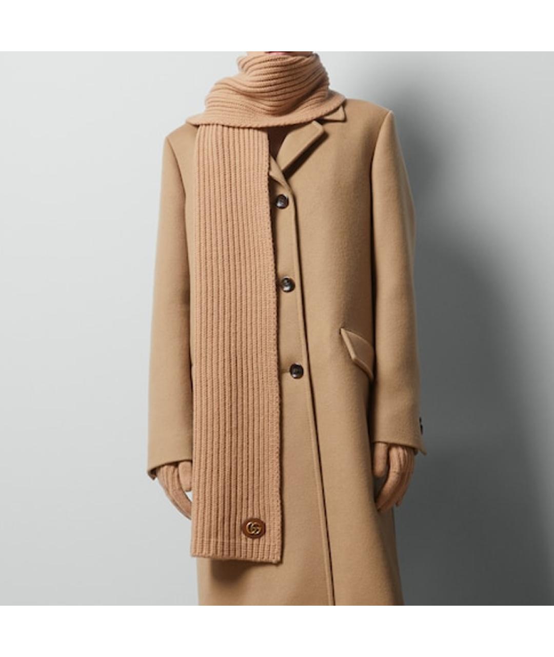 GUCCI Бежевый кашемировый шарф, фото 3