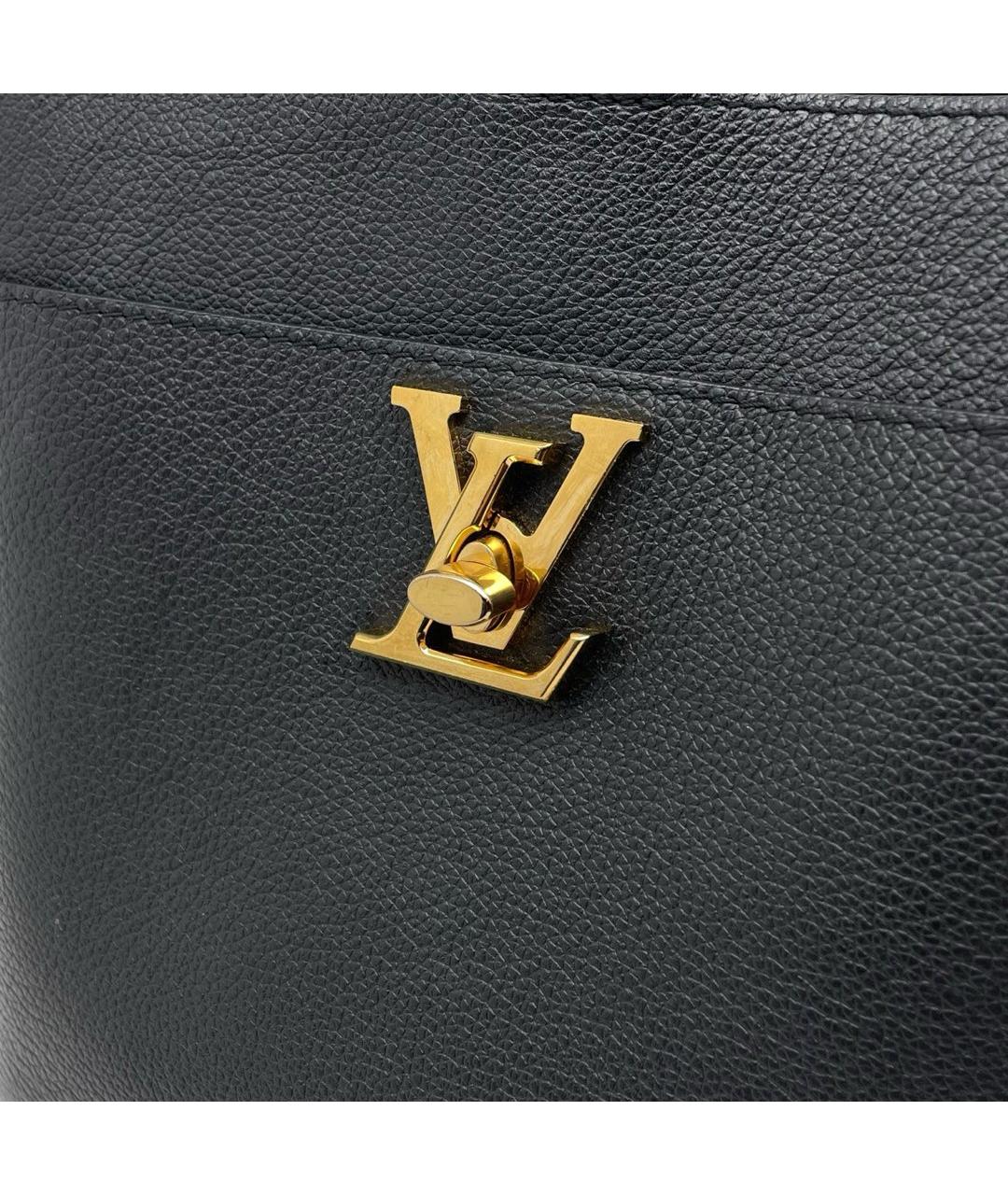 LOUIS VUITTON Черная кожаная сумка тоут, фото 2