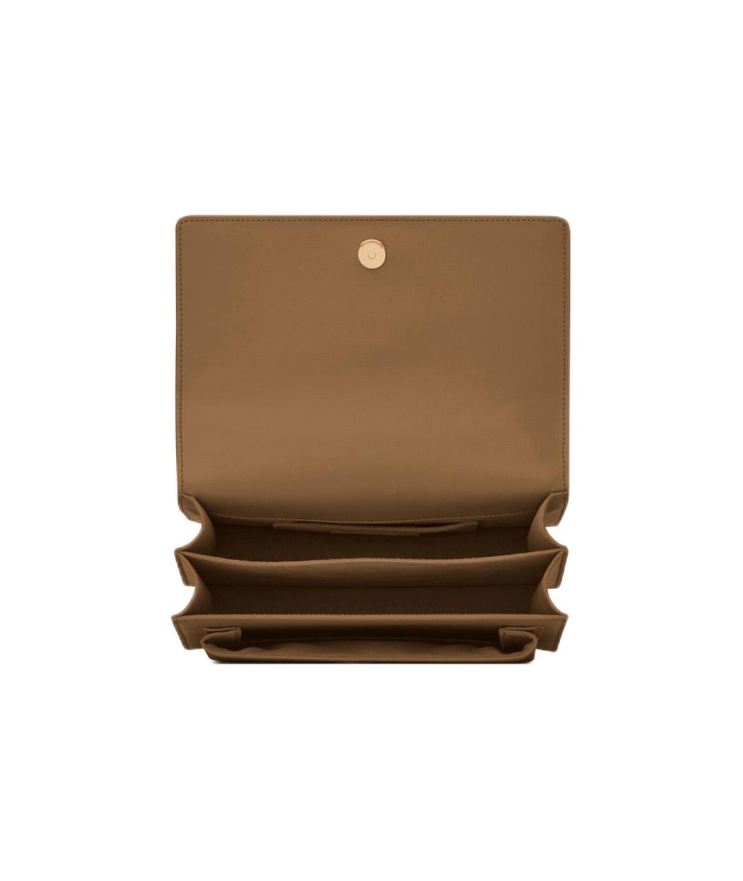 SAINT LAURENT Коричневая кожаная сумка через плечо, фото 7