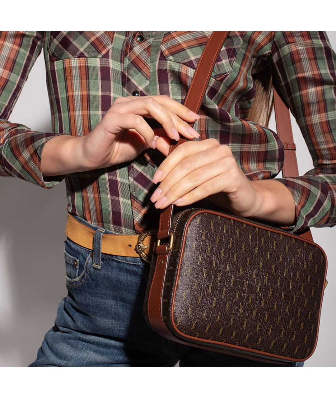 SAINT LAURENT Кожаная сумка через плечо, фото 6