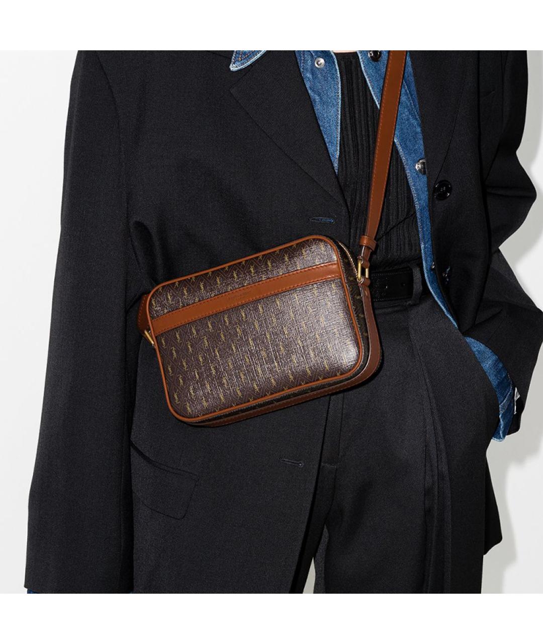 SAINT LAURENT Кожаная сумка через плечо, фото 5