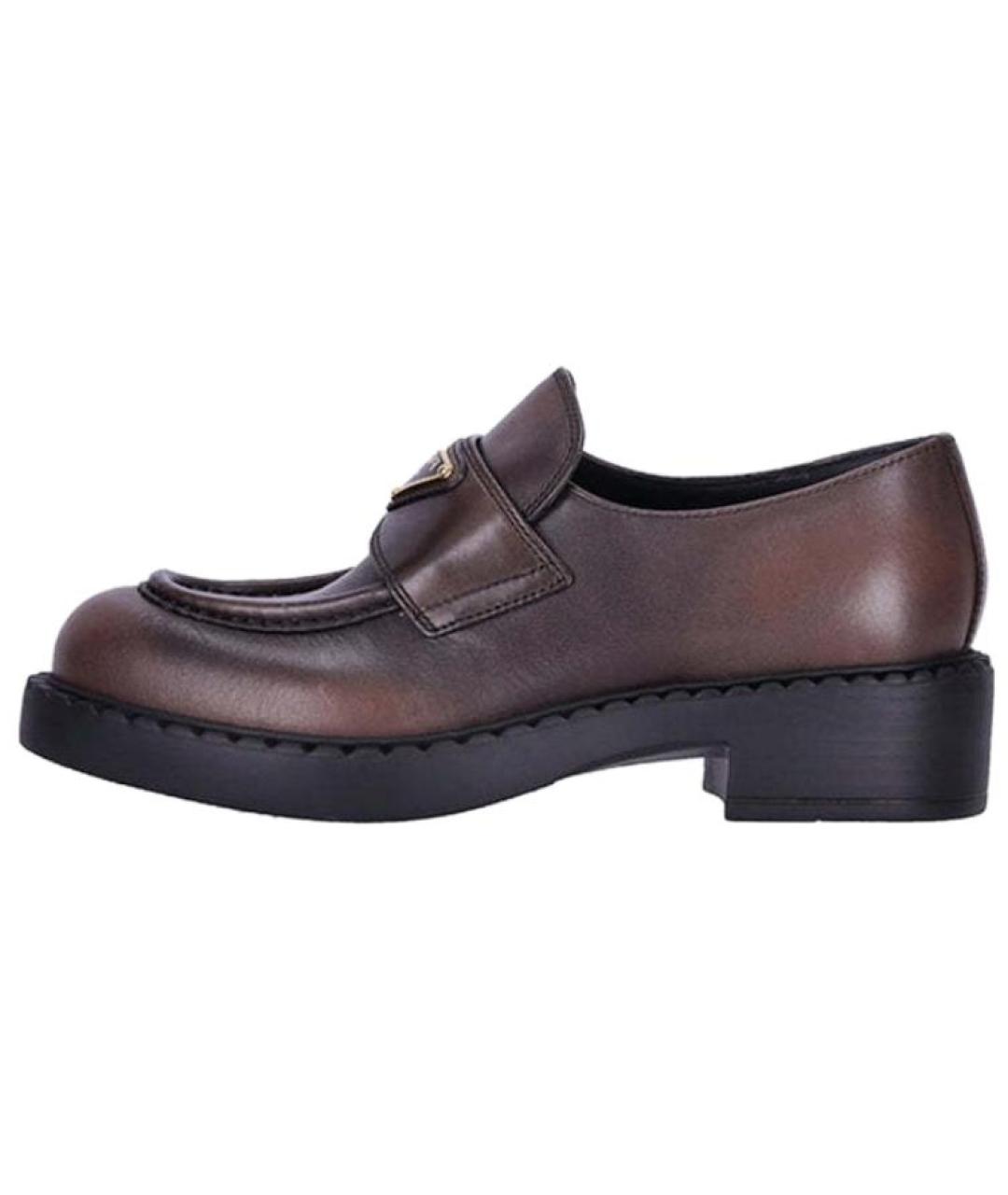 PRADA Коричневые кожаные лоферы, фото 2
