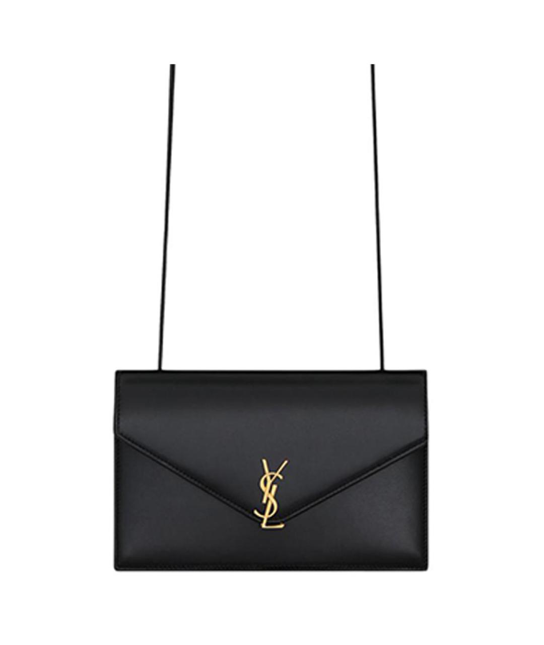 SAINT LAURENT Черная кожаная сумка через плечо, фото 1