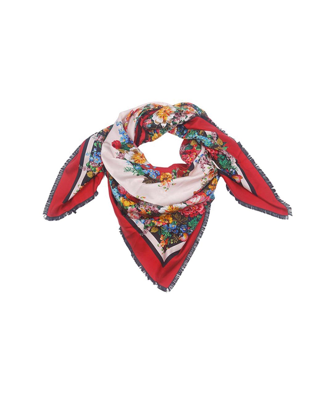 GUCCI Красный шелковый шарф, фото 1