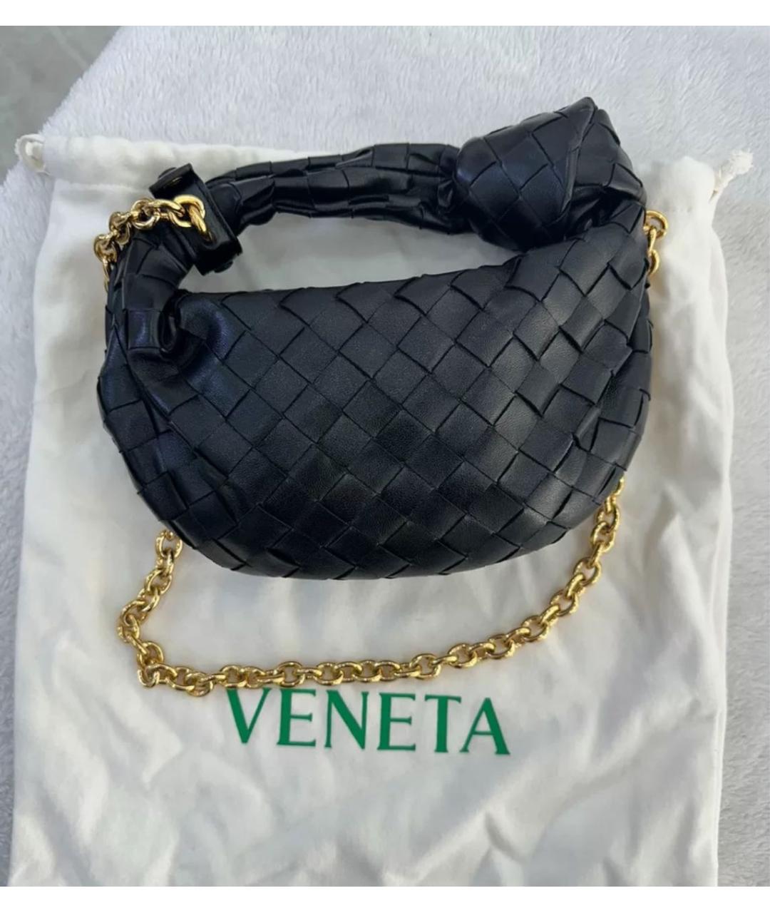 BOTTEGA VENETA Черная кожаная сумка с короткими ручками, фото 2