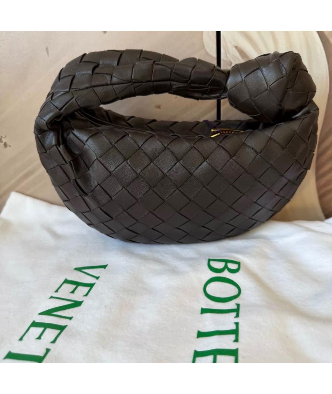 BOTTEGA VENETA Коричневая кожаная сумка с короткими ручками, фото 3