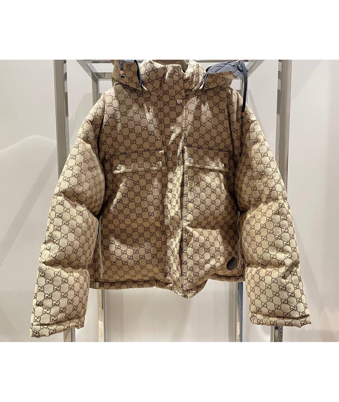 GUCCI Бежевый хлопковый пуховик, фото 9