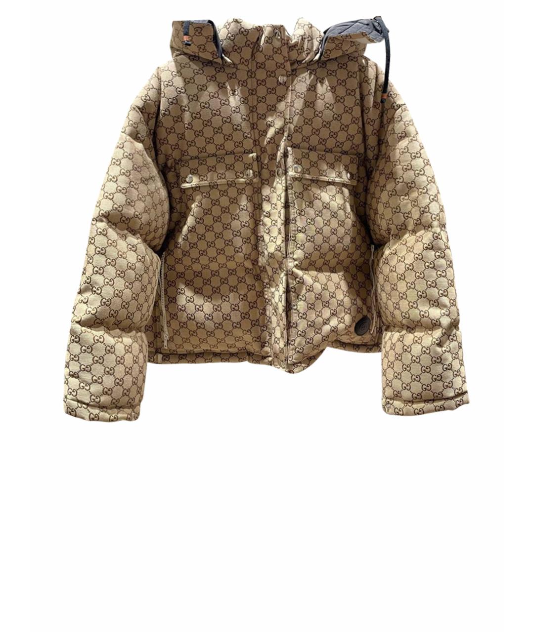 GUCCI Бежевый хлопковый пуховик, фото 1