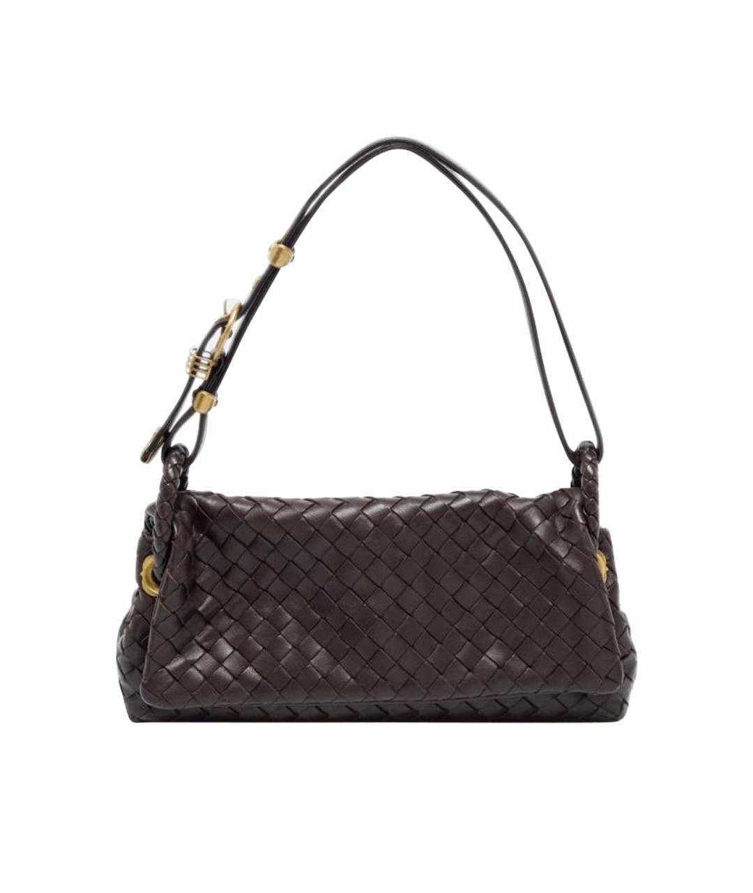 BOTTEGA VENETA Коричневая кожаная сумка через плечо, фото 1