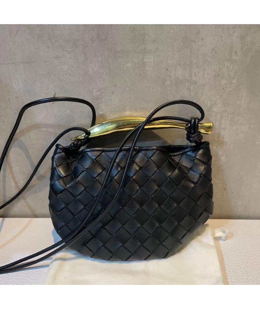 BOTTEGA VENETA Черная кожаная сумка через плечо, фото 3