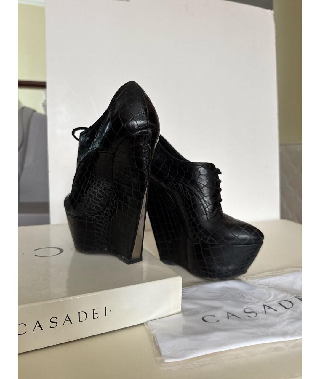 CASADEI Черные кожаные ботильоны, фото 6