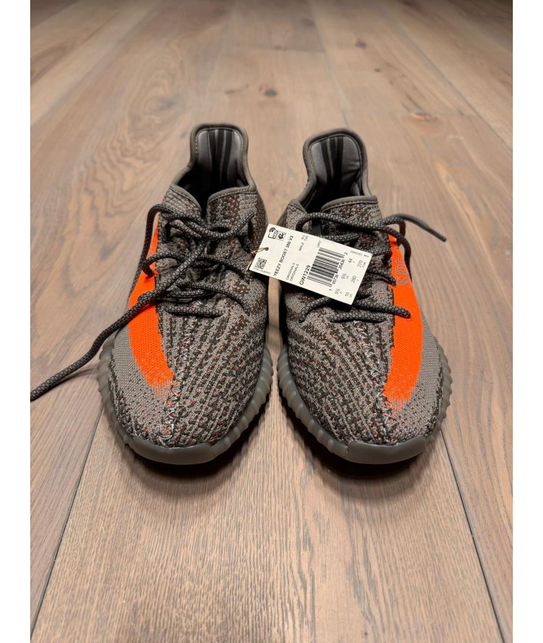 ADIDAS YEEZY Бежевые текстильные низкие кроссовки / кеды, фото 3