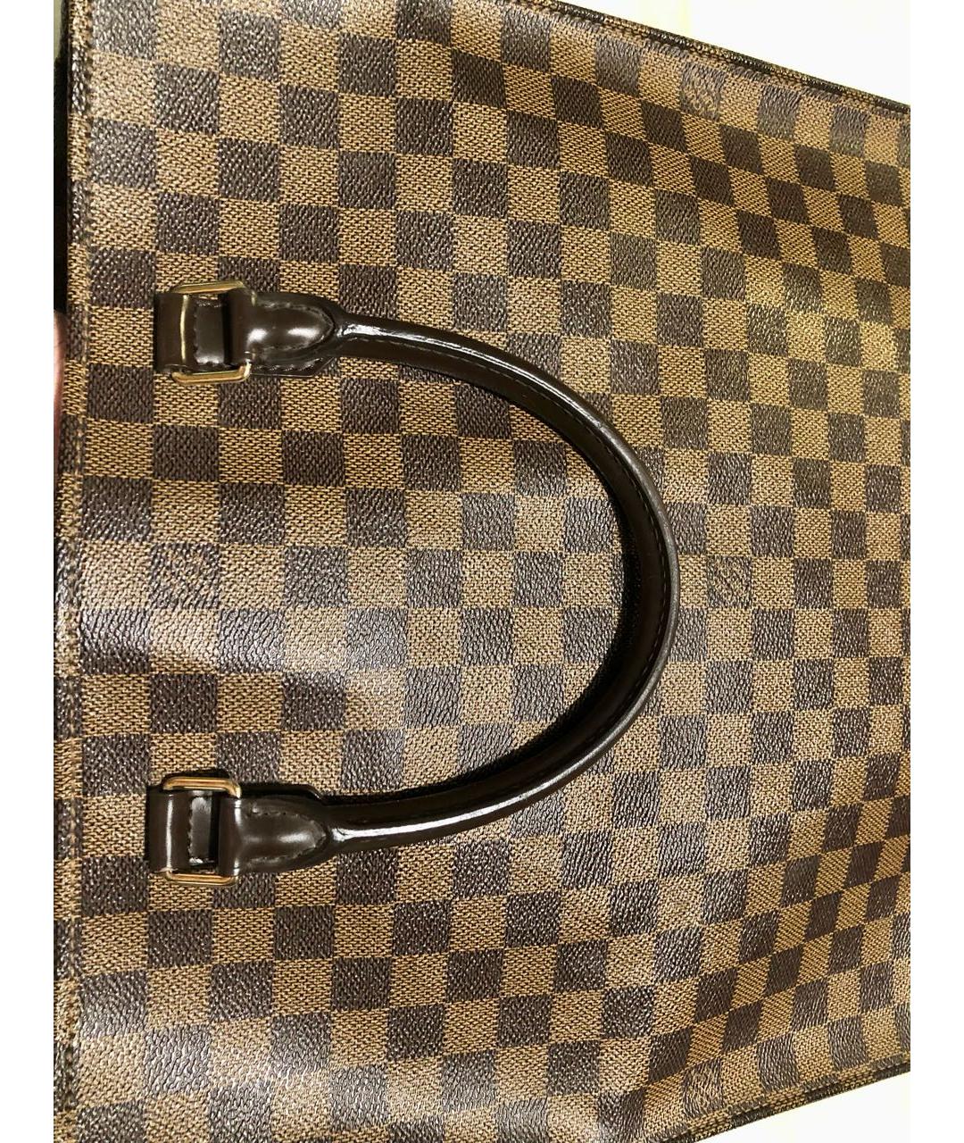 LOUIS VUITTON Коричневая кожаная сумка тоут, фото 8