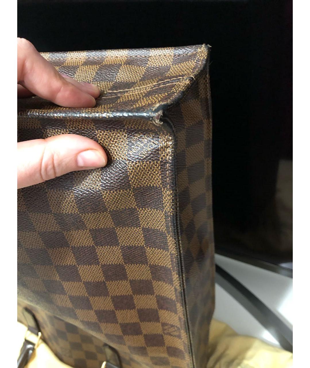 LOUIS VUITTON Коричневая кожаная сумка тоут, фото 4