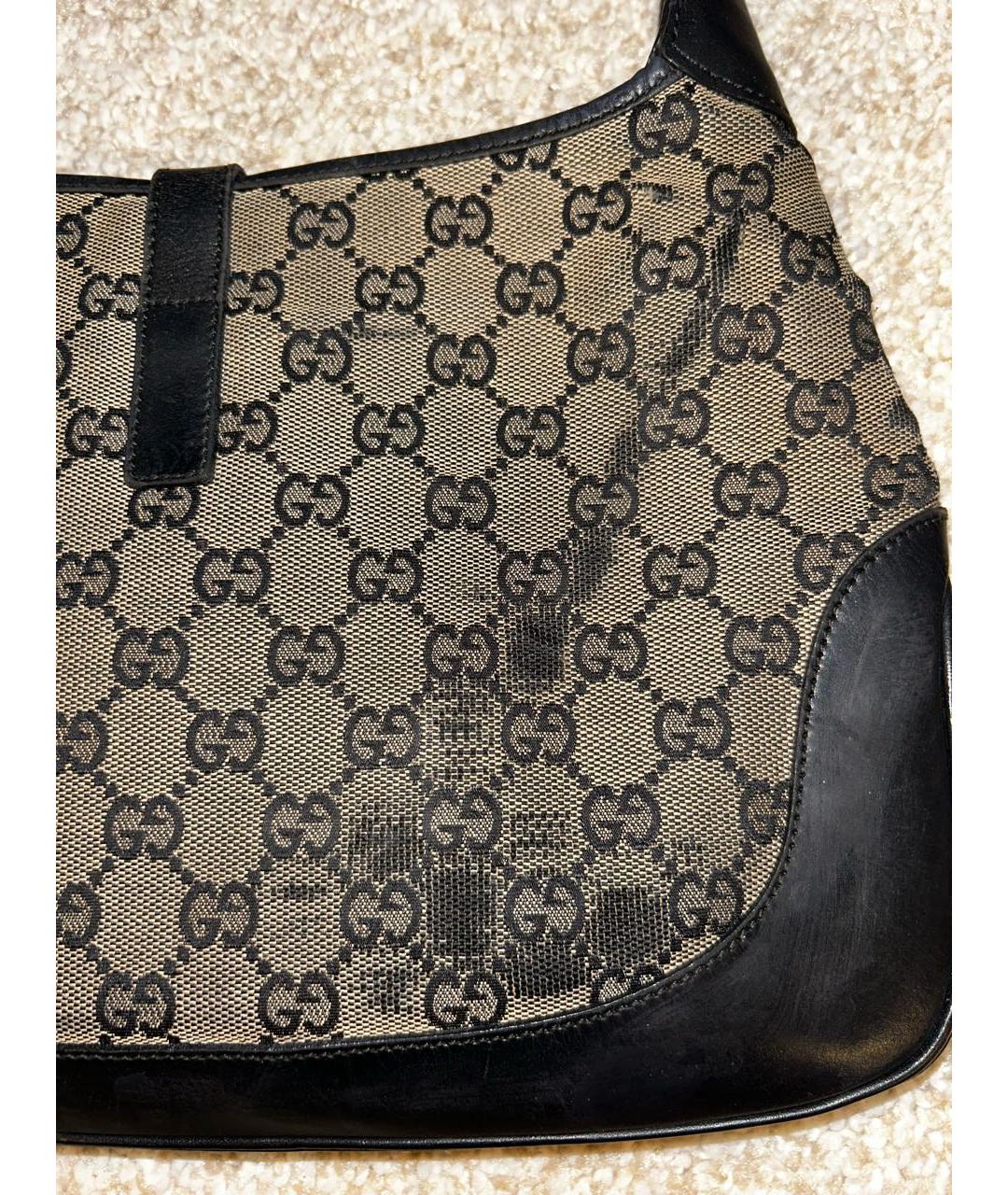 GUCCI Бежевая тканевая сумка с короткими ручками, фото 5
