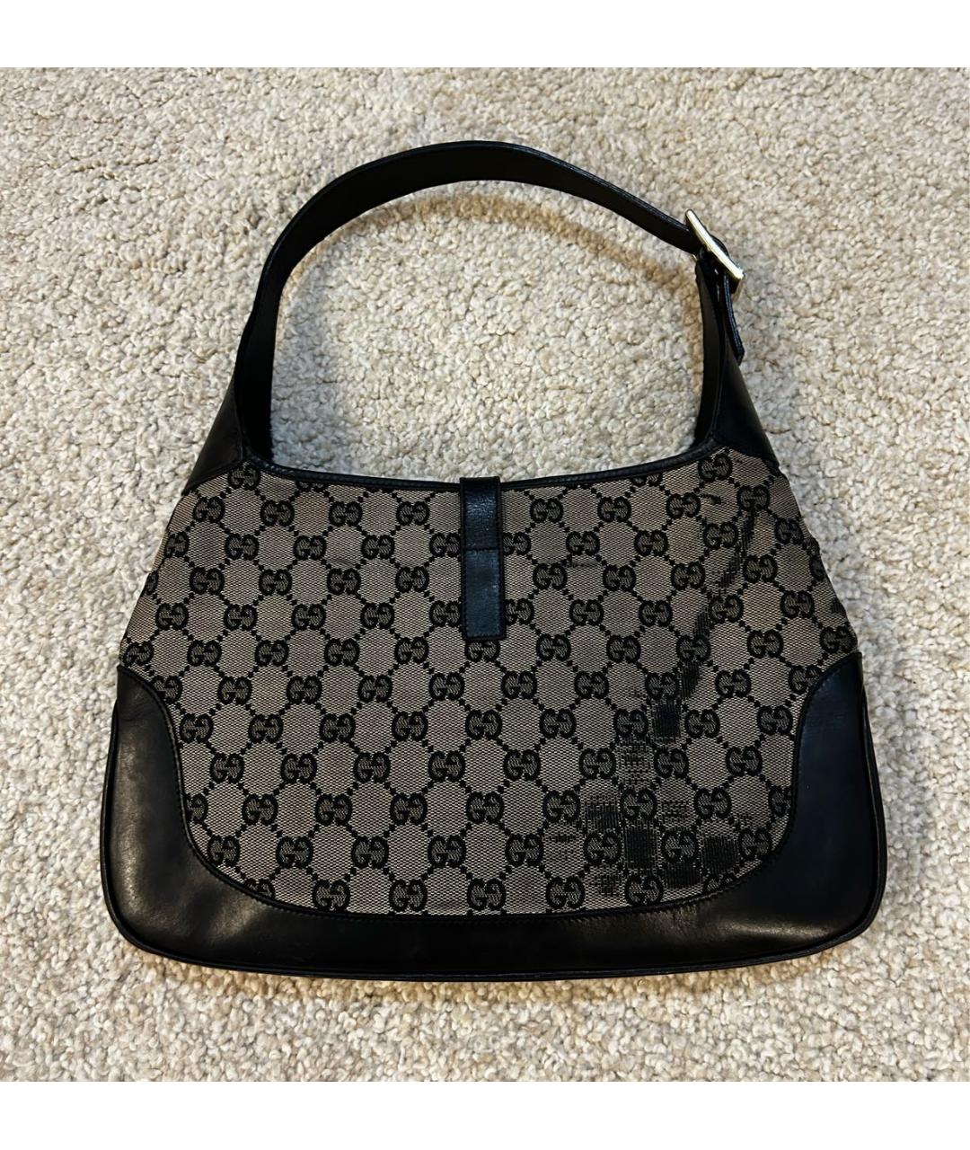 GUCCI Бежевая тканевая сумка с короткими ручками, фото 3