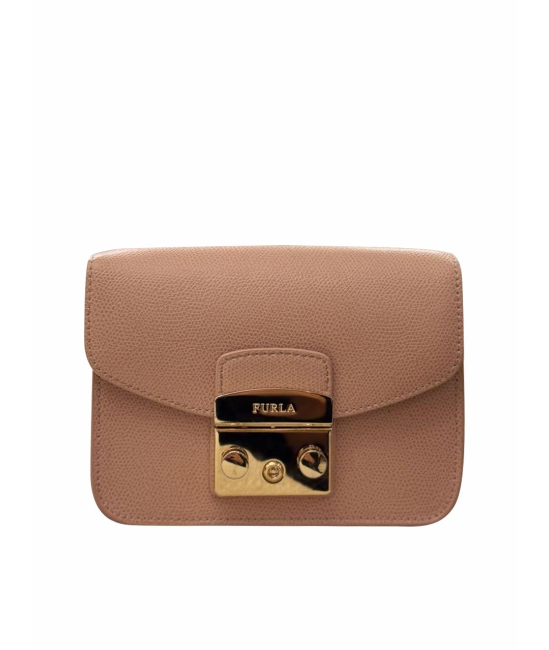 FURLA Бежевая кожаная сумка через плечо, фото 1