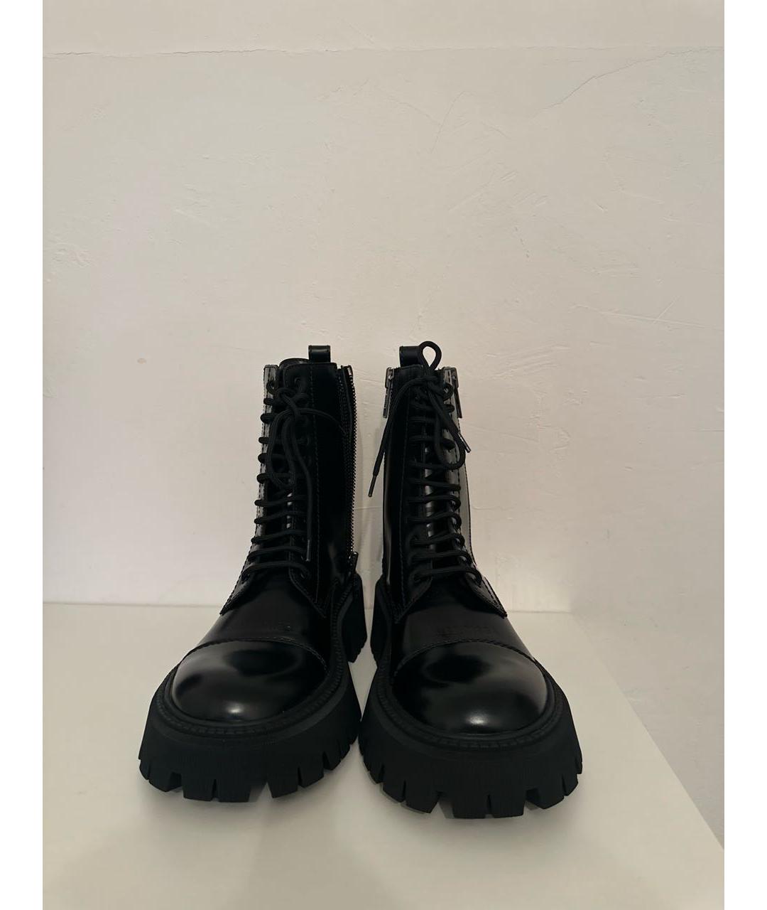 BALENCIAGA Черные кожаные ботинки, фото 2