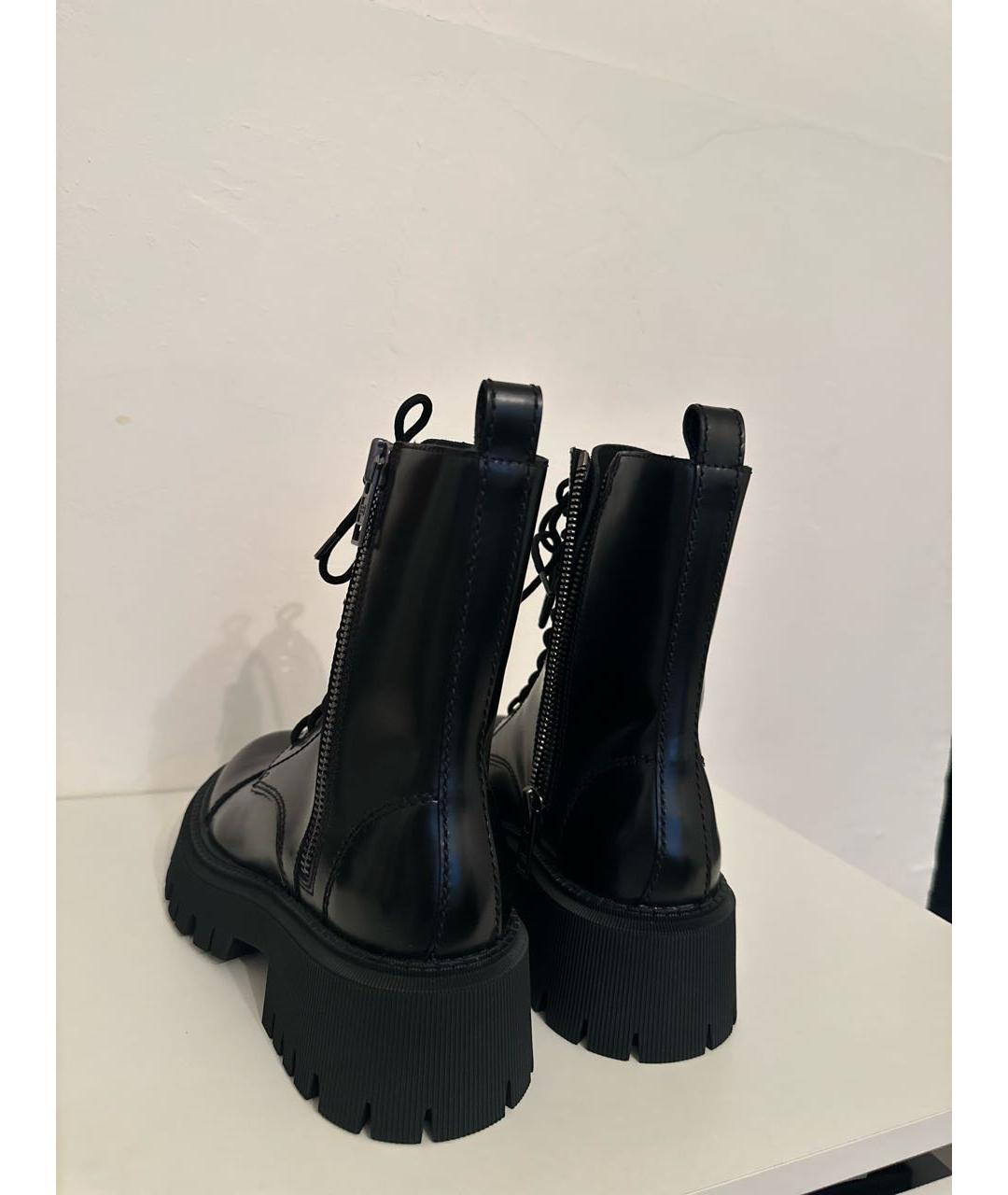 BALENCIAGA Черные кожаные ботинки, фото 4