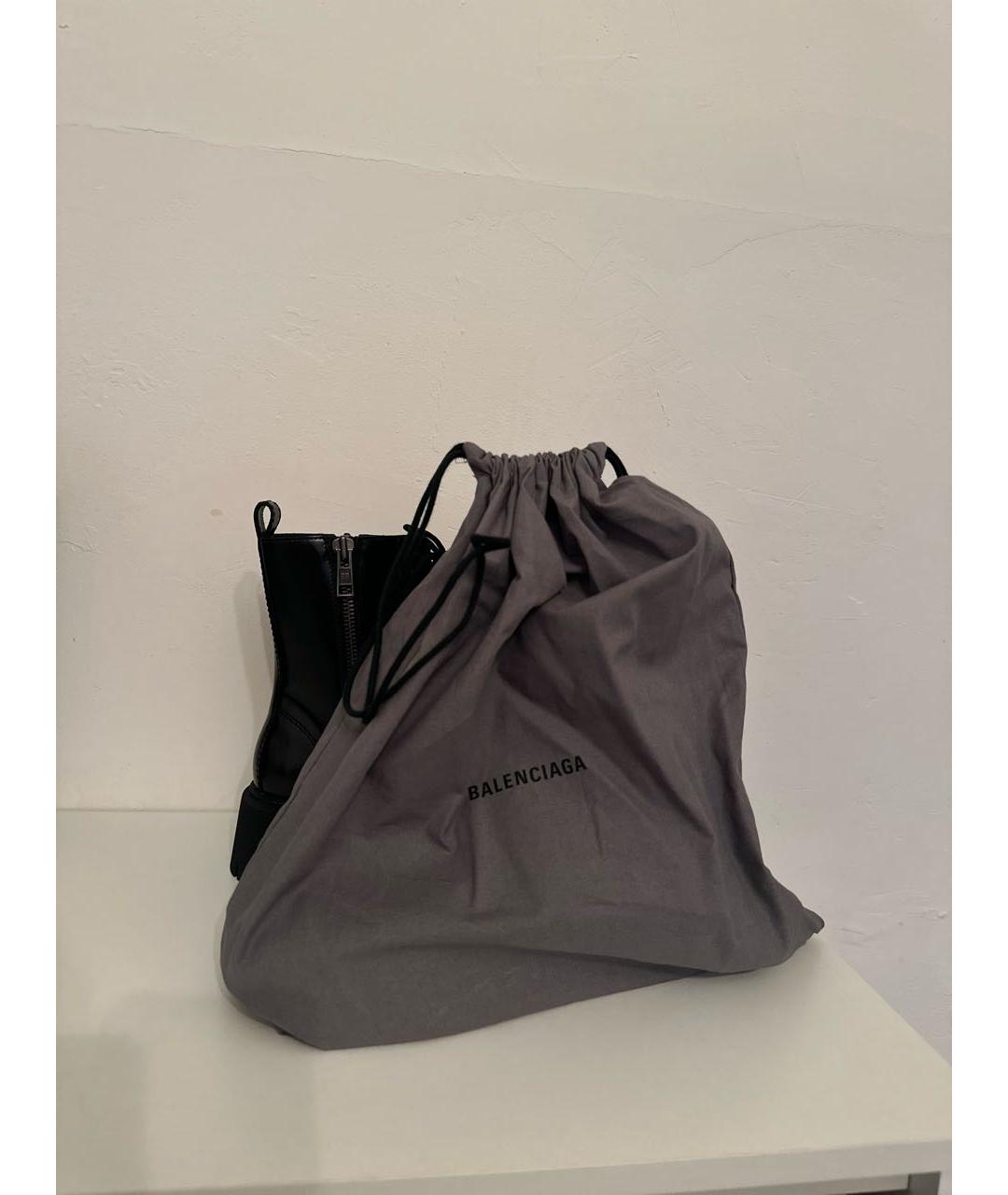 BALENCIAGA Черные кожаные ботинки, фото 6
