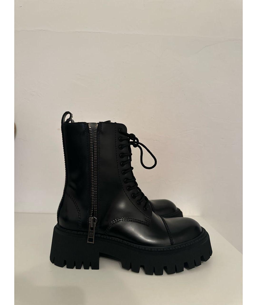 BALENCIAGA Черные кожаные ботинки, фото 8