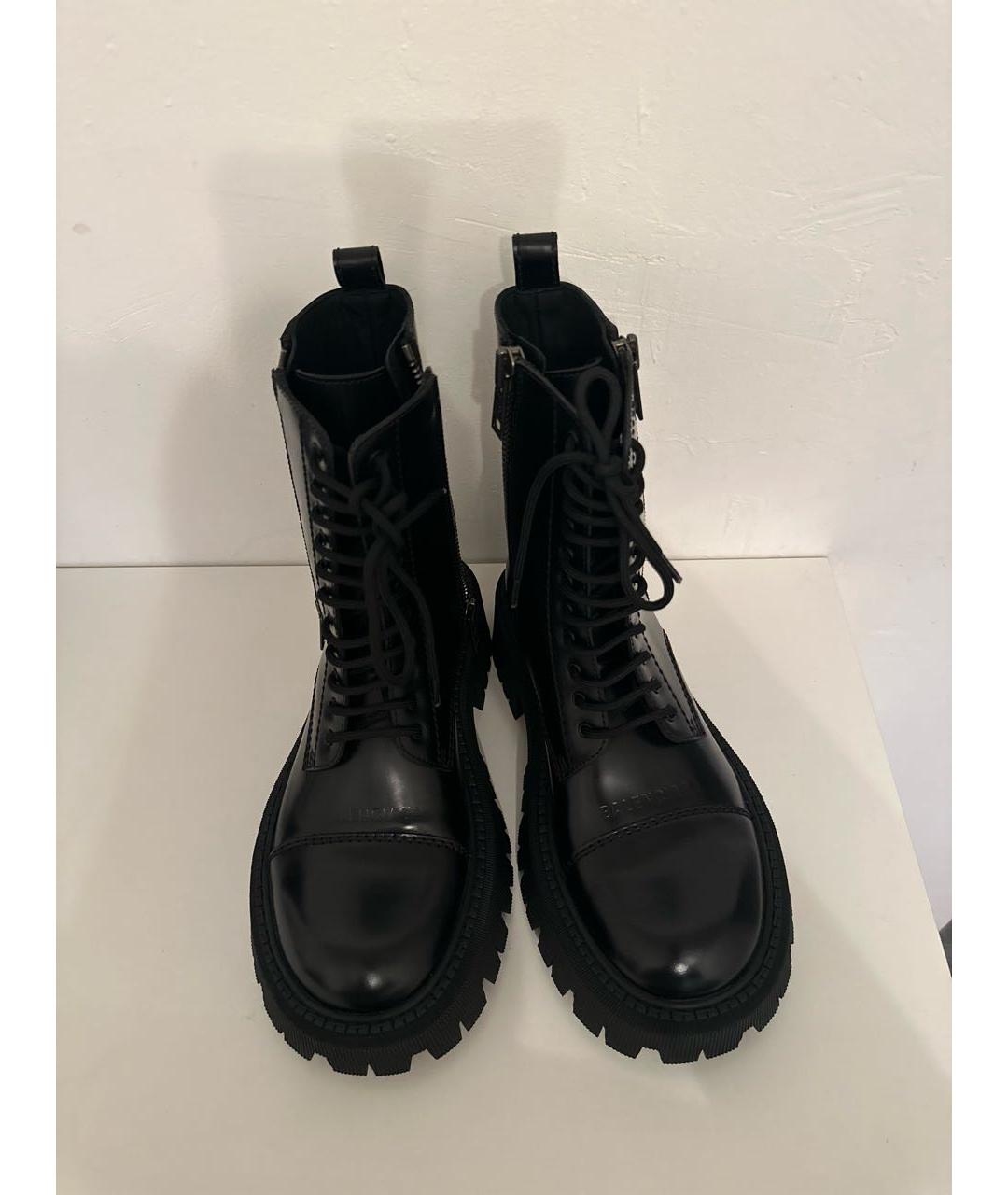 BALENCIAGA Черные кожаные ботинки, фото 3
