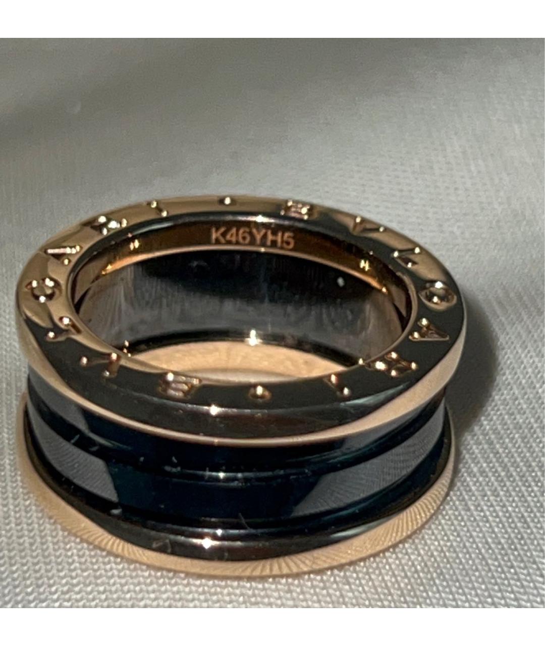 BVLGARI Черное кольцо из желтого золота, фото 8