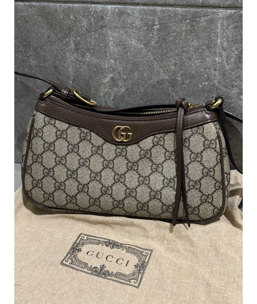 GUCCI Коричневая сумка с короткими ручками, фото 6