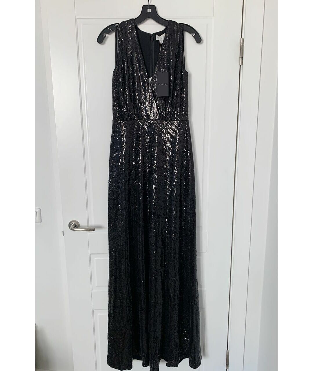 HALSTON HERITAGE Черное полиэстеровое вечернее платье, фото 5