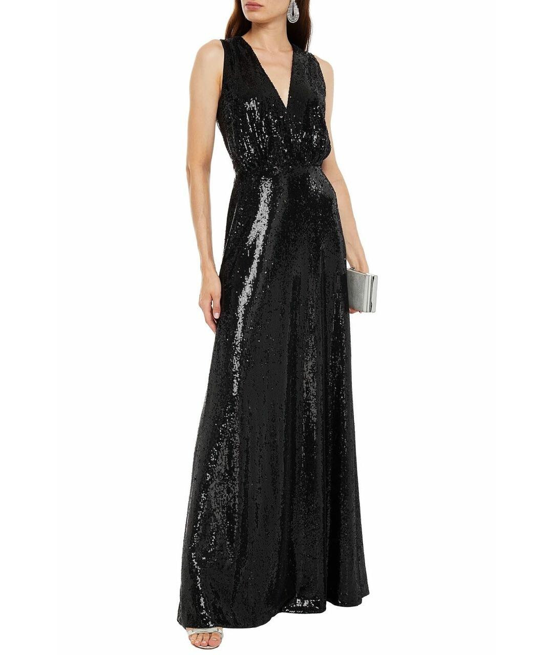 HALSTON HERITAGE Черное полиэстеровое вечернее платье, фото 4