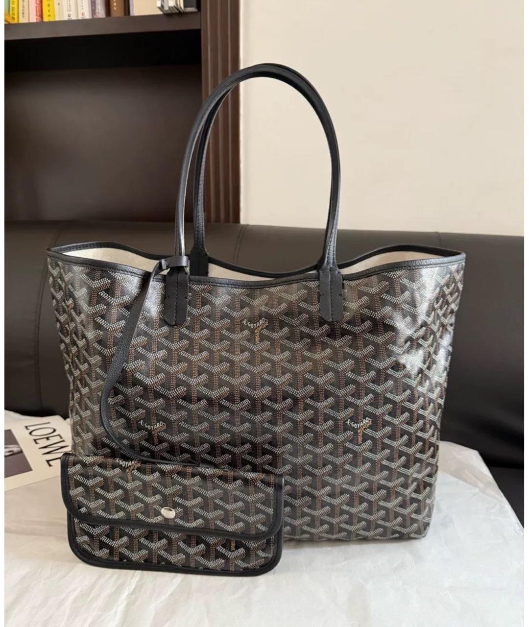 GOYARD Черная кожаная сумка тоут, фото 2