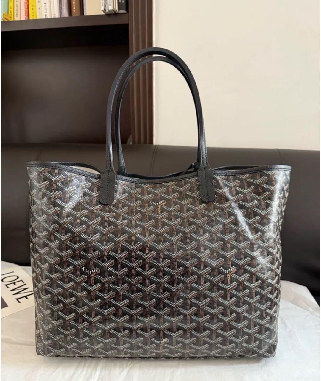 GOYARD Черная кожаная сумка тоут, фото 3