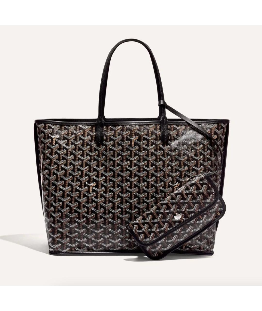 GOYARD Черная кожаная сумка тоут, фото 8