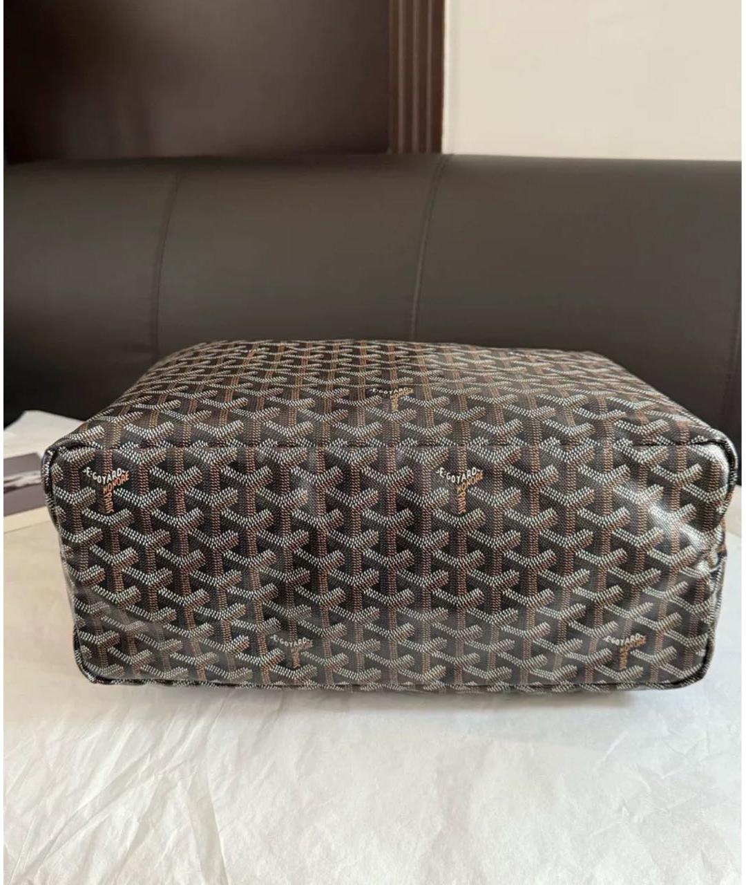 GOYARD Черная кожаная сумка тоут, фото 6