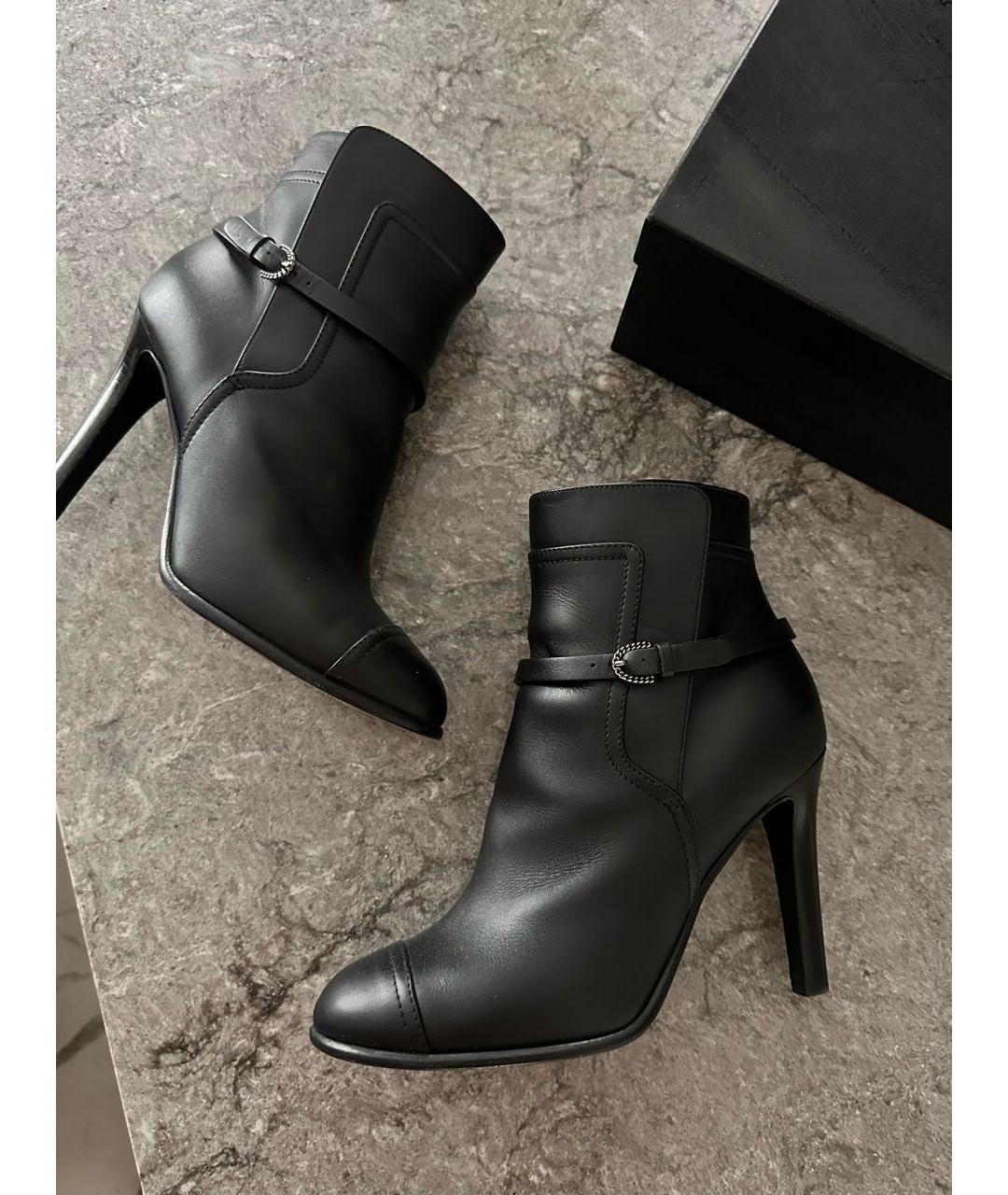 CHANEL Черные кожаные ботильоны, фото 8