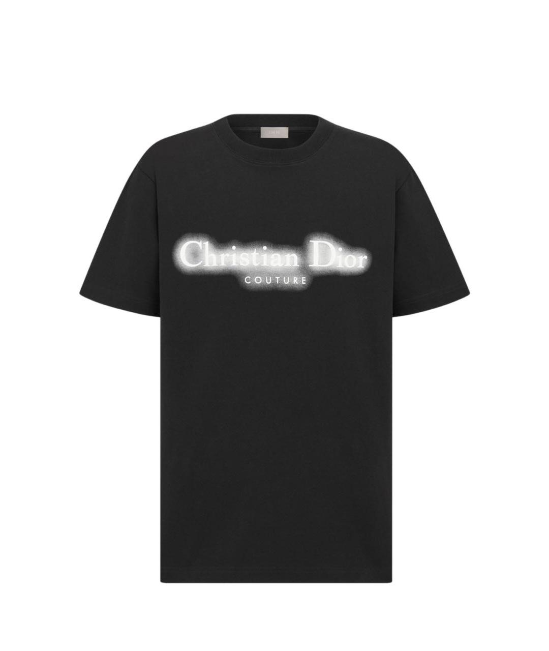 CHRISTIAN DIOR Черная хлопковая футболка, фото 1