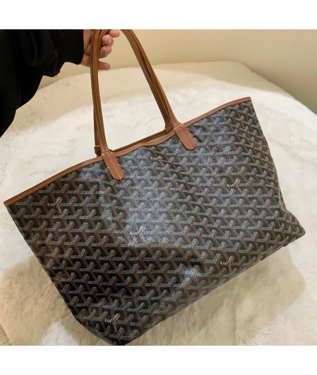 GOYARD Коричневая кожаная сумка тоут, фото 2