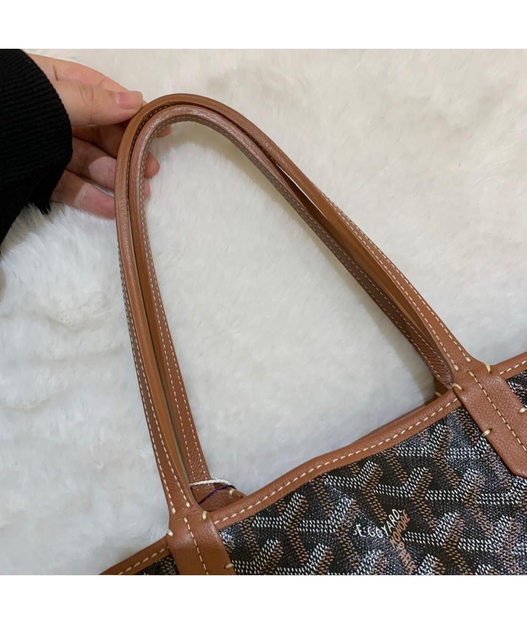 GOYARD Коричневая кожаная сумка тоут, фото 7