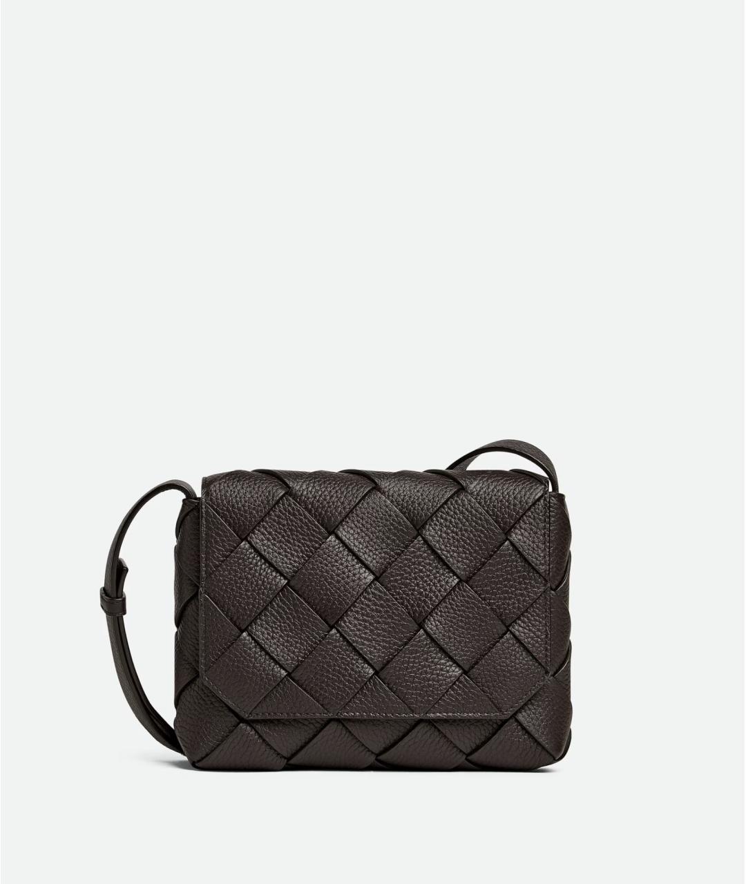 BOTTEGA VENETA Коричневая кожаная сумка на плечо, фото 3
