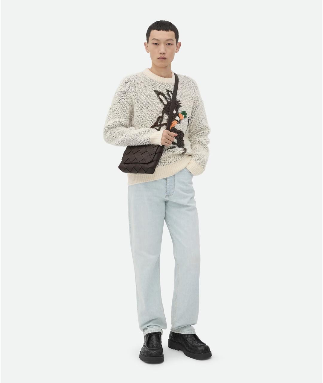 BOTTEGA VENETA Коричневая кожаная сумка на плечо, фото 4