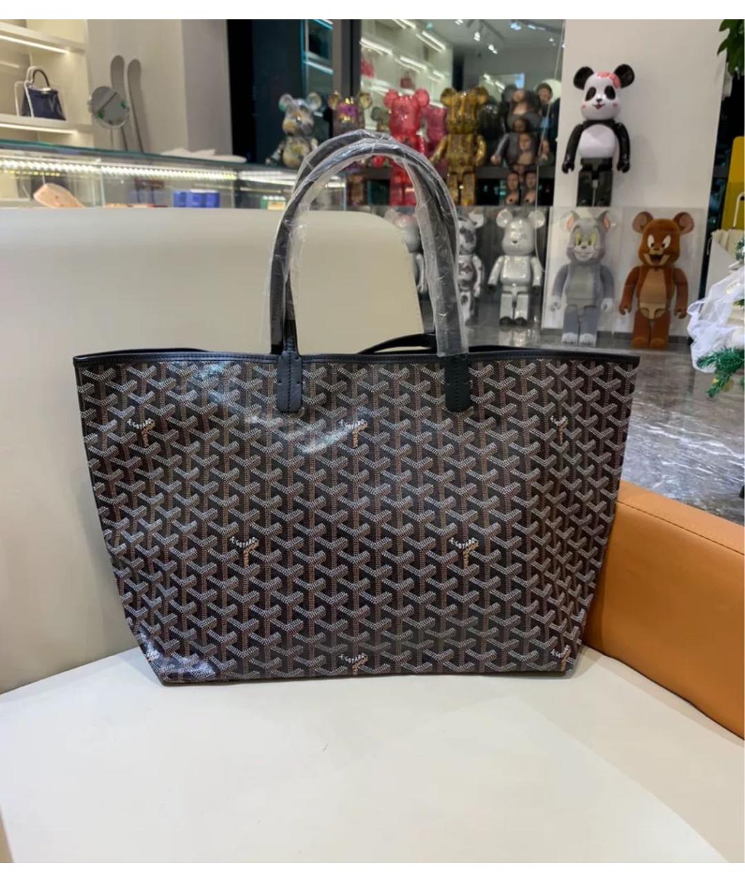 GOYARD Черная кожаная сумка тоут, фото 4