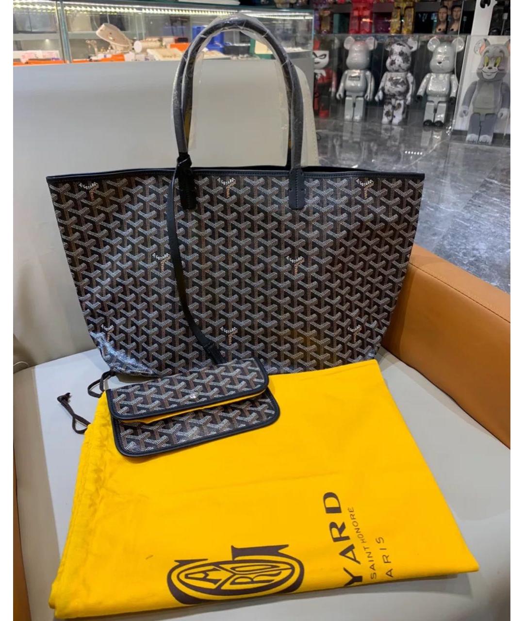 GOYARD Черная кожаная сумка тоут, фото 2